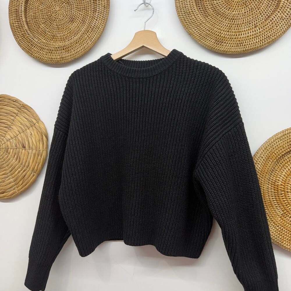 Zara Black Chunky Knit Sweater Small